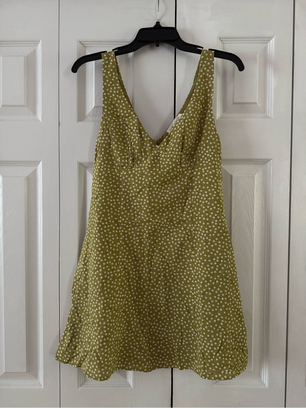 Vintage PacSun L.A. Hearts Olive Green Polka Dot Floral Mini Dress